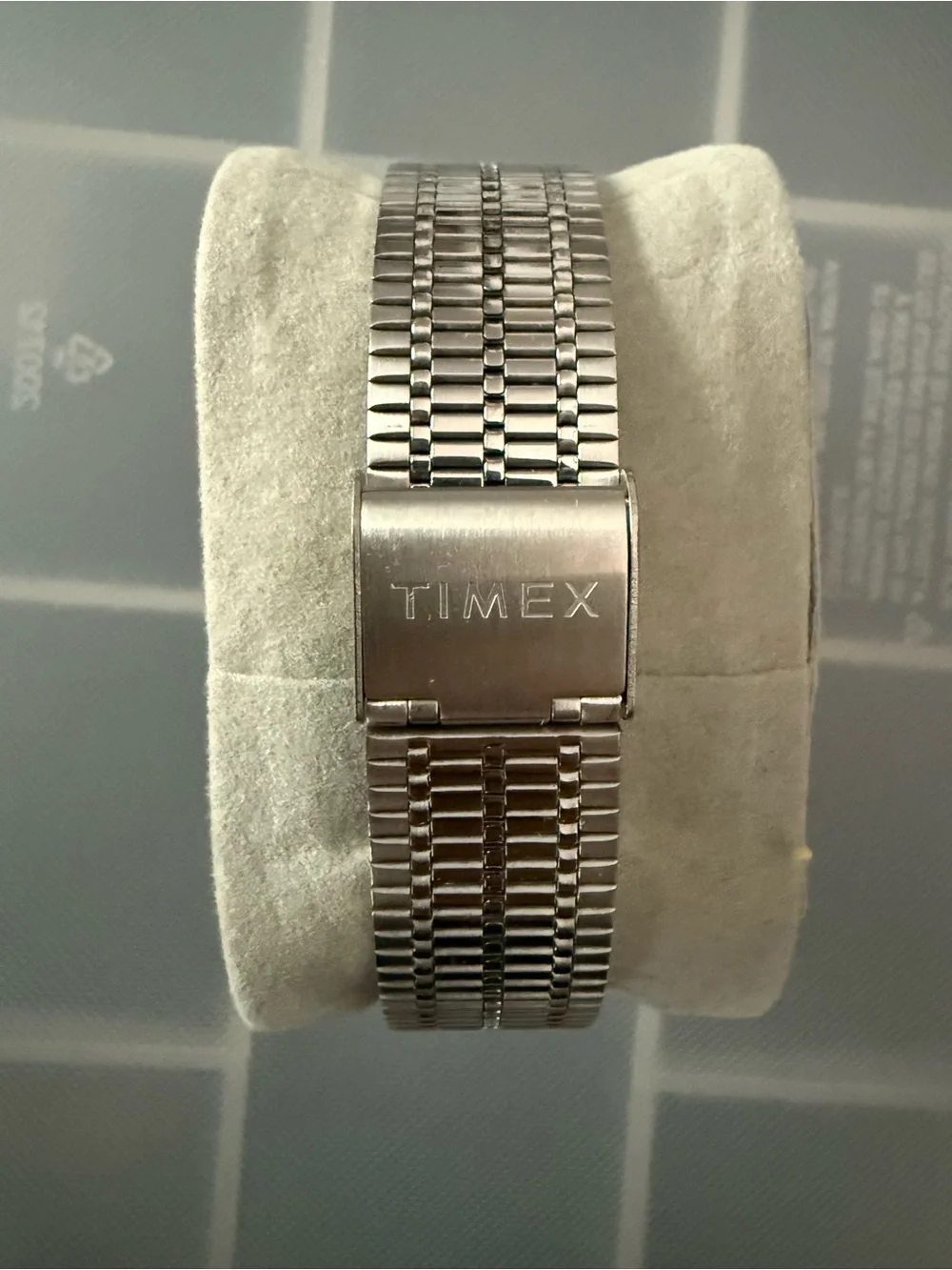 Timex Q Re-issue White Dial Watch with Red & Blue Bezel